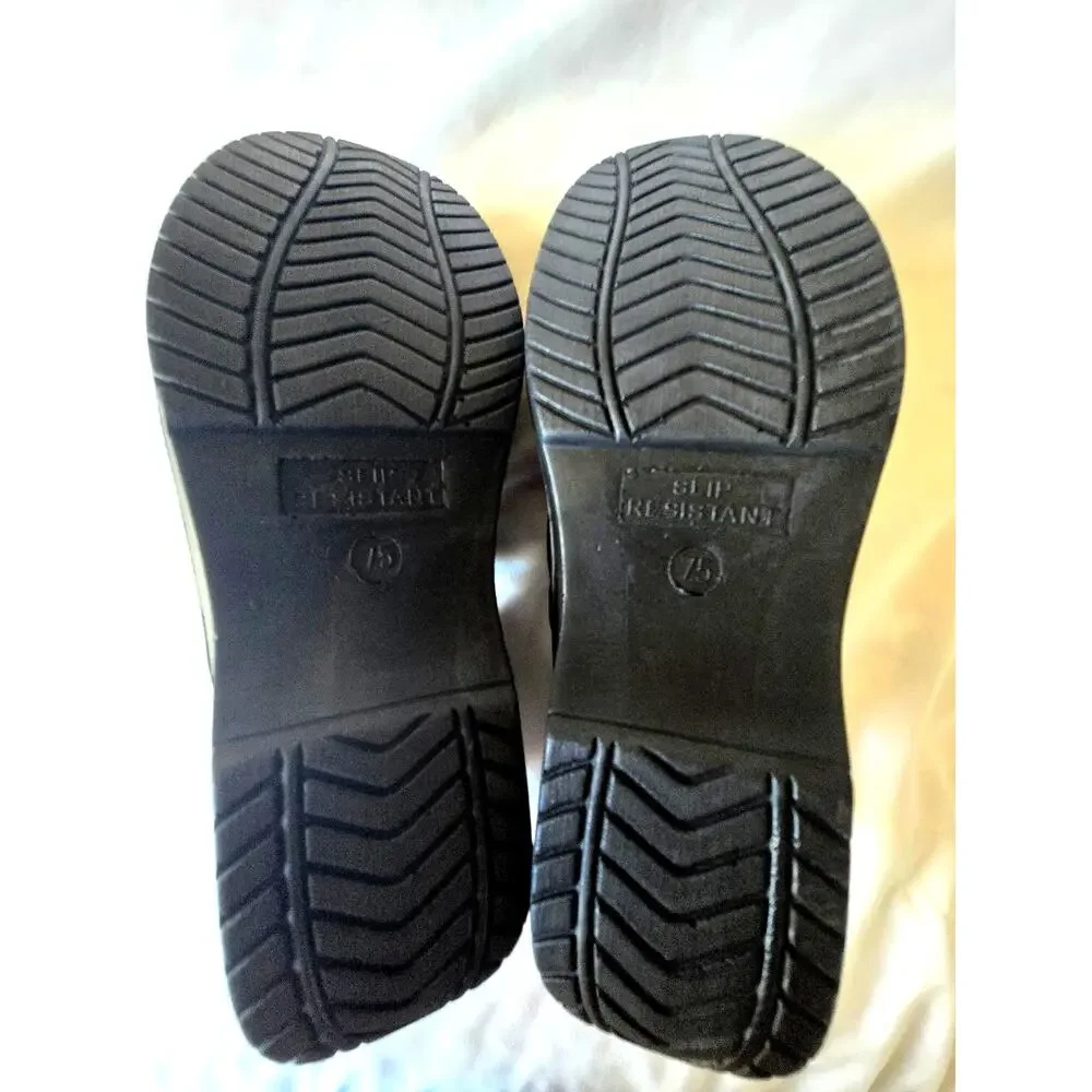 DUNES Women's Work Slip Resistant Slip on Animal Print Cheetah Black Shoes 7.5 - Picture 5 of 5